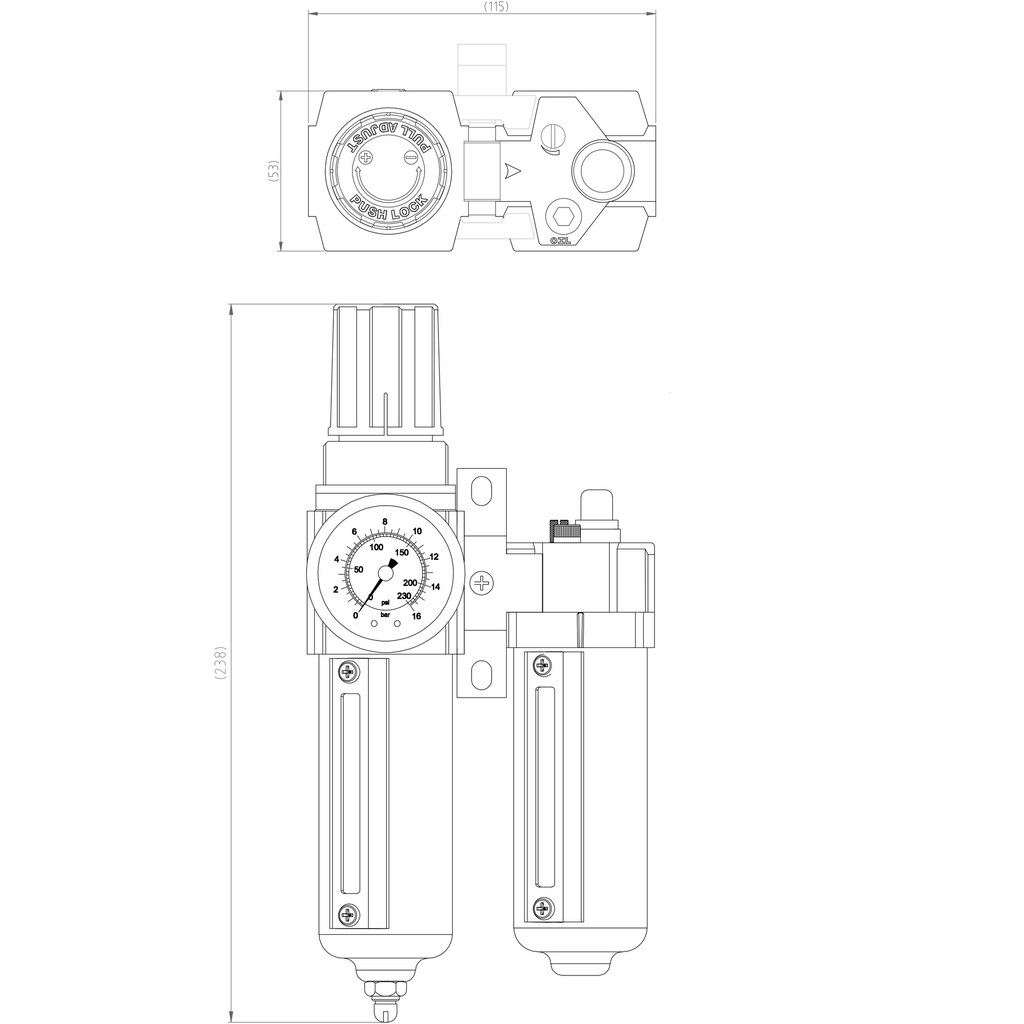 Air control unit 3/8" 