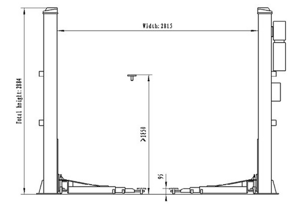 Two post lift 4000kg 230V Premium