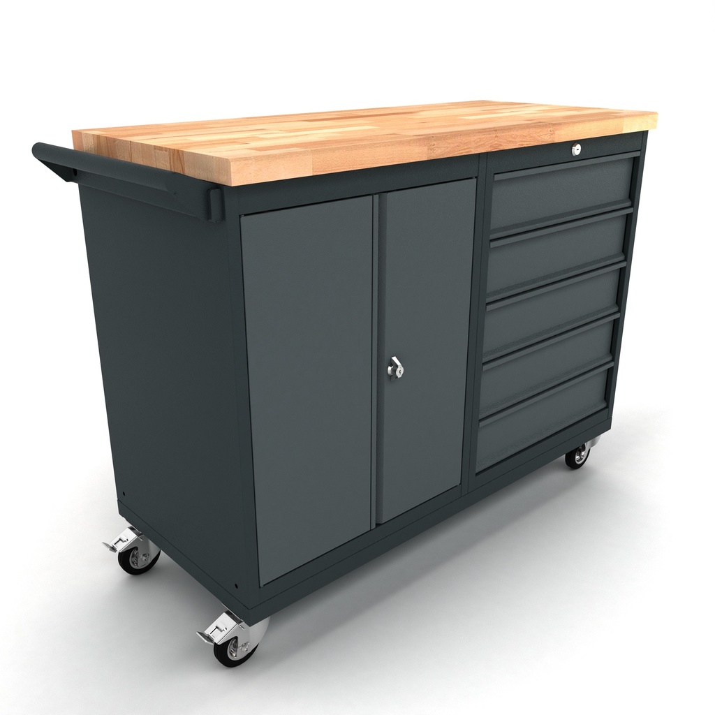 Workbench mobile 2 door 5 drawer cabinet