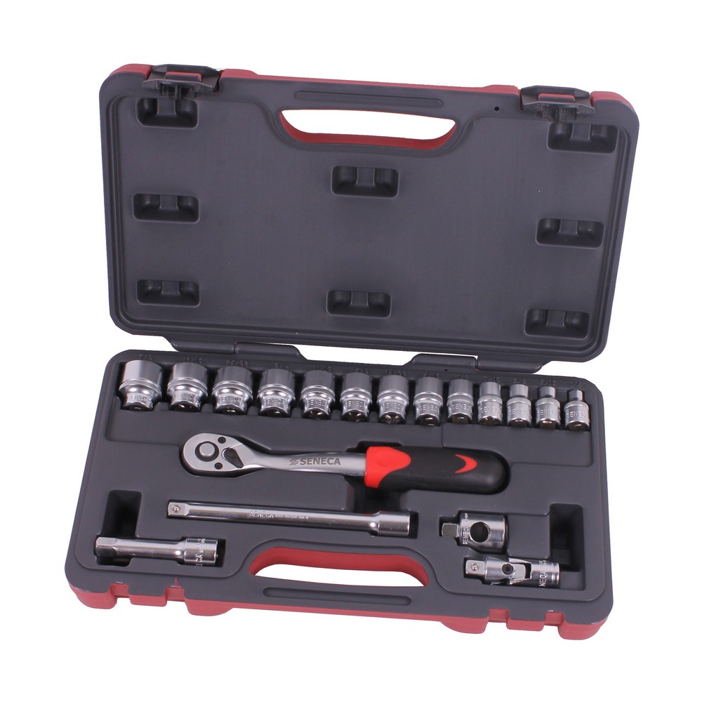 Socket wrench set 3/8'' 18 pieces sae professional