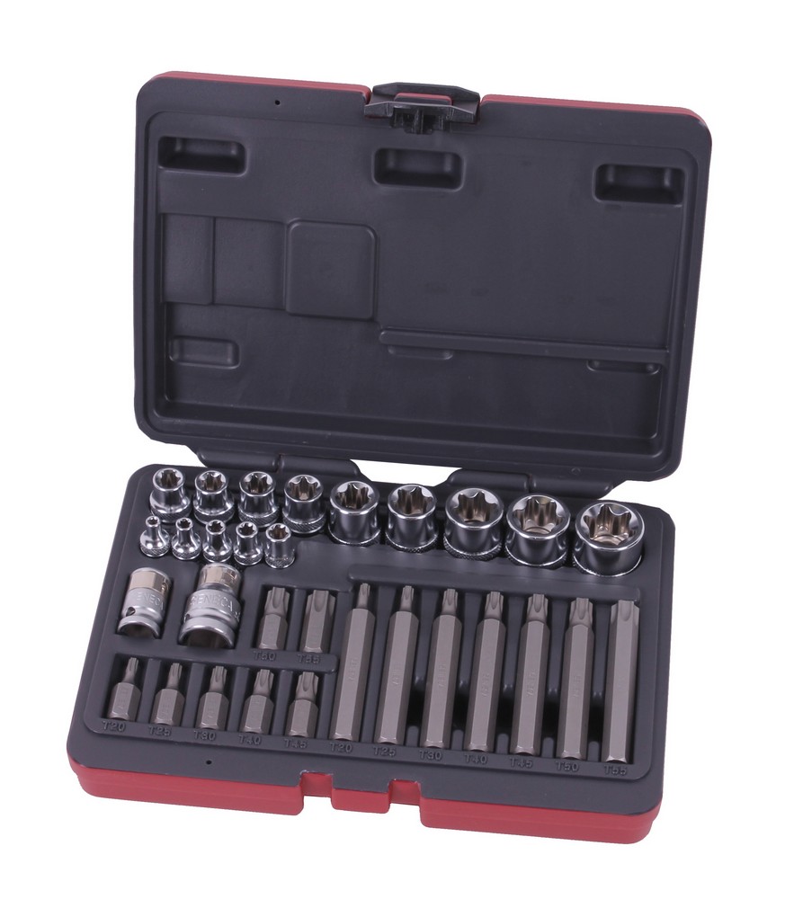 T-star bit socket set 1/4" 3/8" 1/2" 30 pieces professional