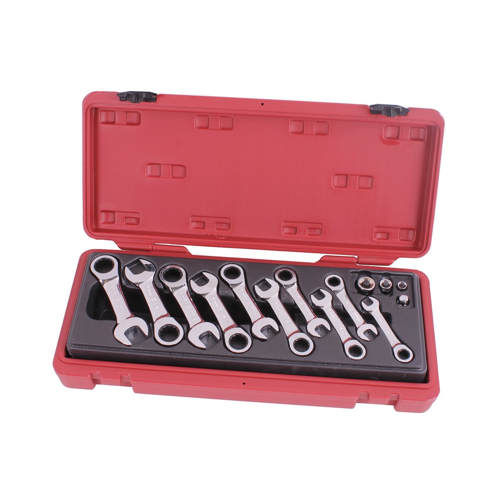 Stubby one way gear wrenches set 14 pieces professional