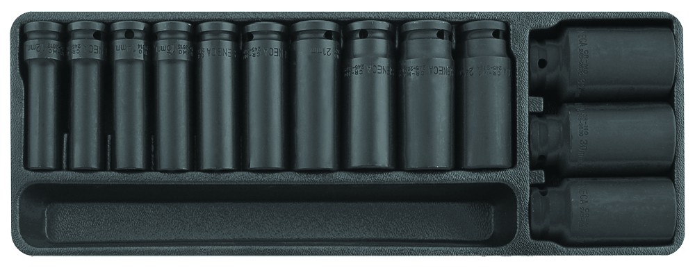 Deep impact socket set 1/2" 13 pieces professional