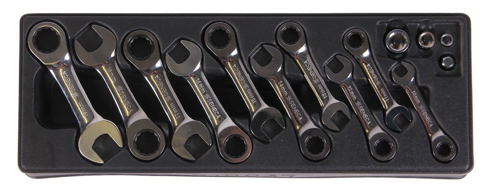 Stubby one way gear wrenches set 14 pieces professional