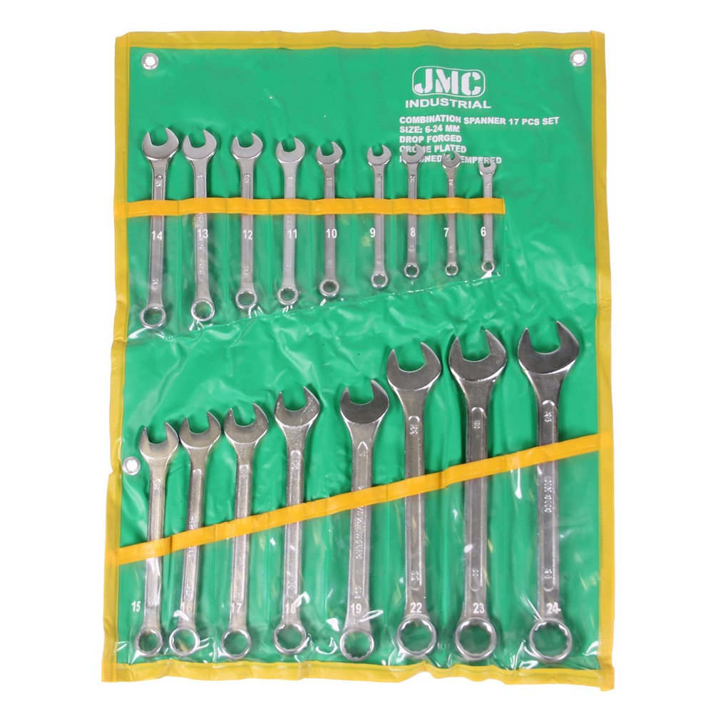 Combination wrench set 17 pieces 