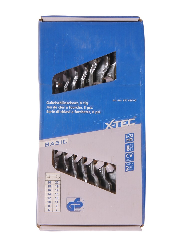 Double open end spanner set 8 pieces