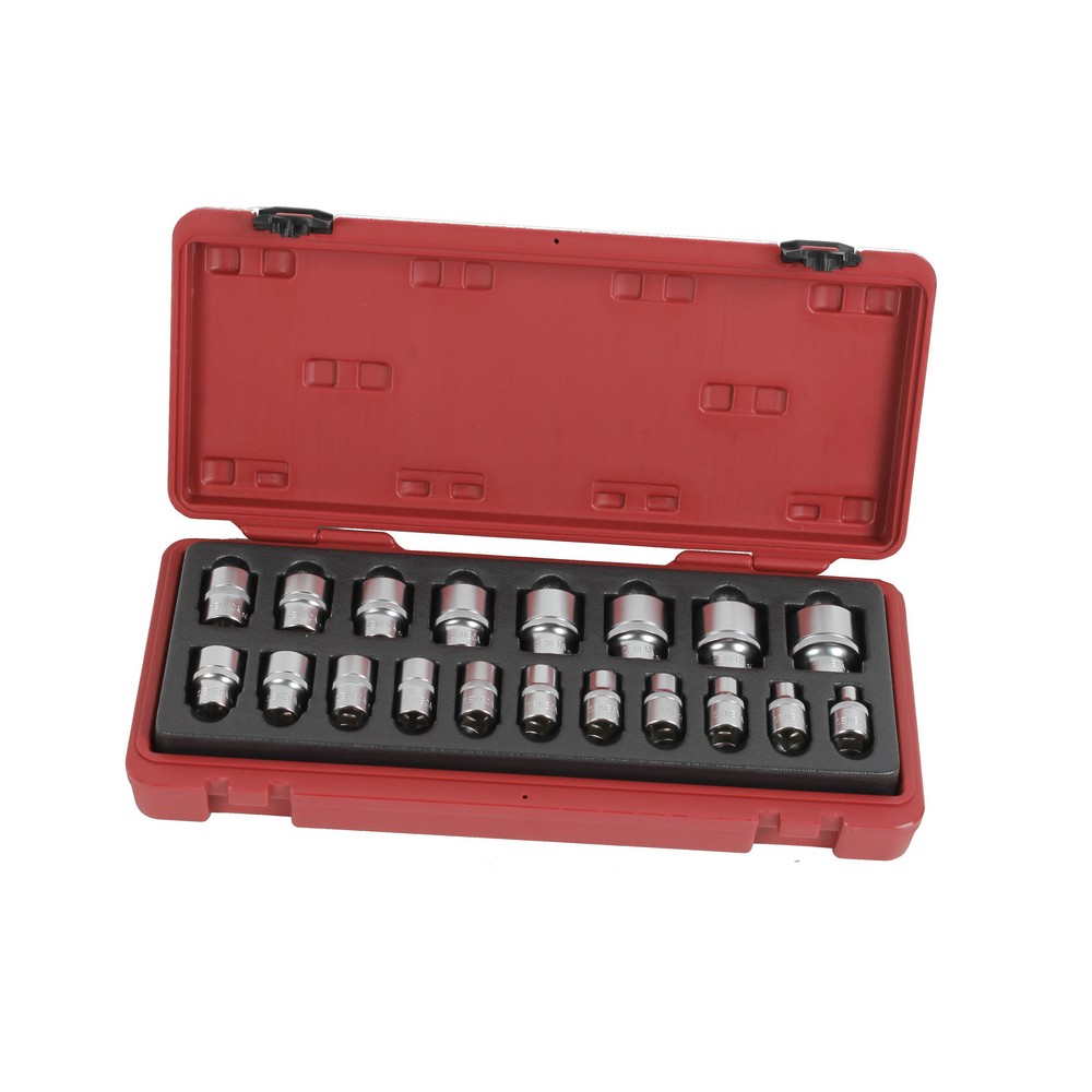 Socket set 1/2" 19 pieces sae professional