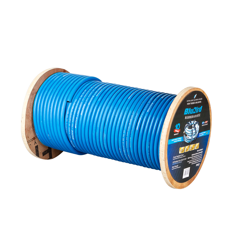 Blubird Rubber air hose 8mm x 100m en rouleau extrémité ouverte