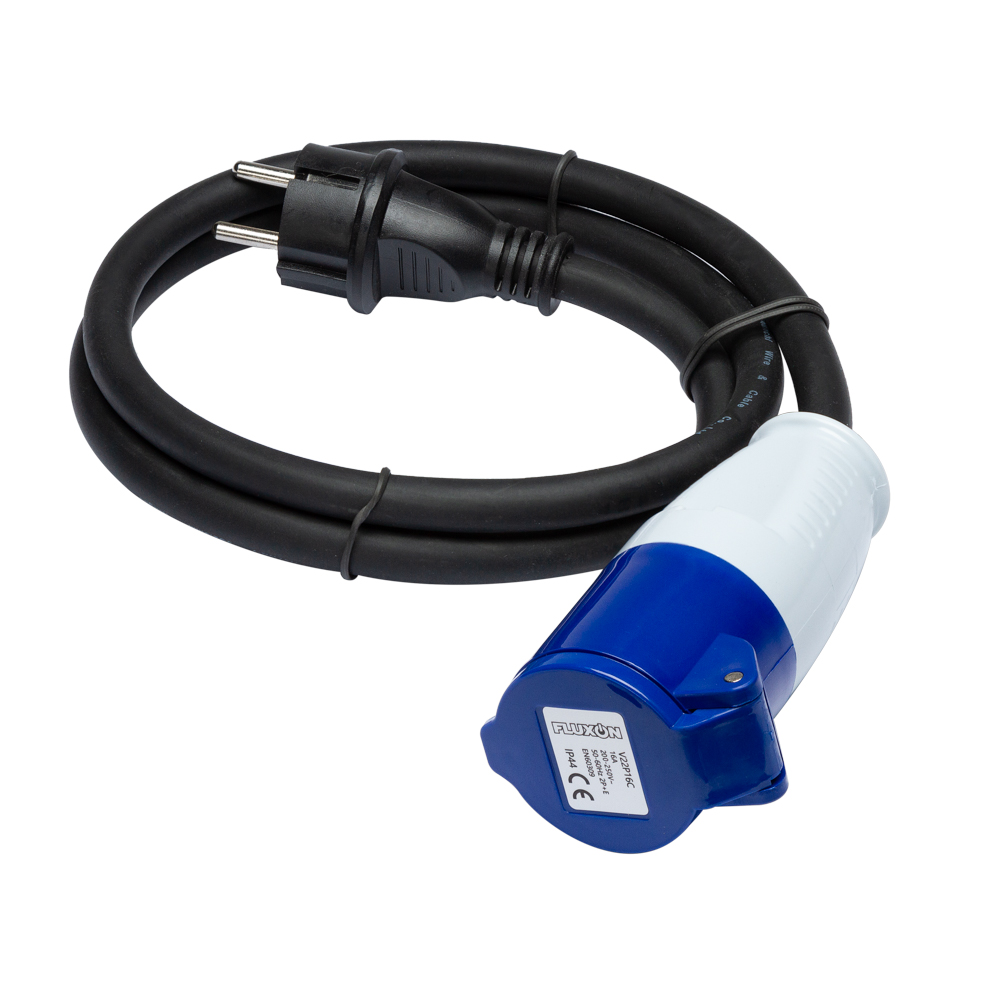 Verloopstekker 230V - 16A met 1m kabel