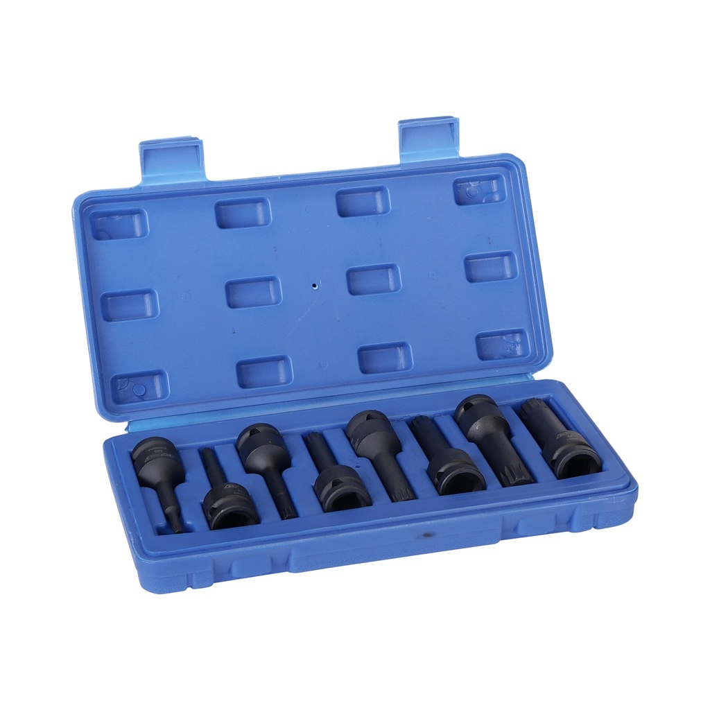 Spline bit socket set impact 1/2" 8 pieces