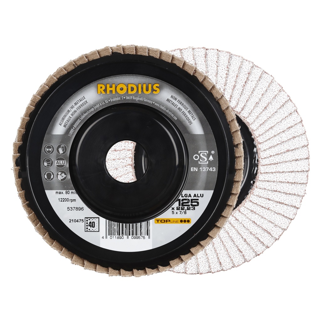 Flap disc P flat LGA ALU 125 x 22,23mm K40