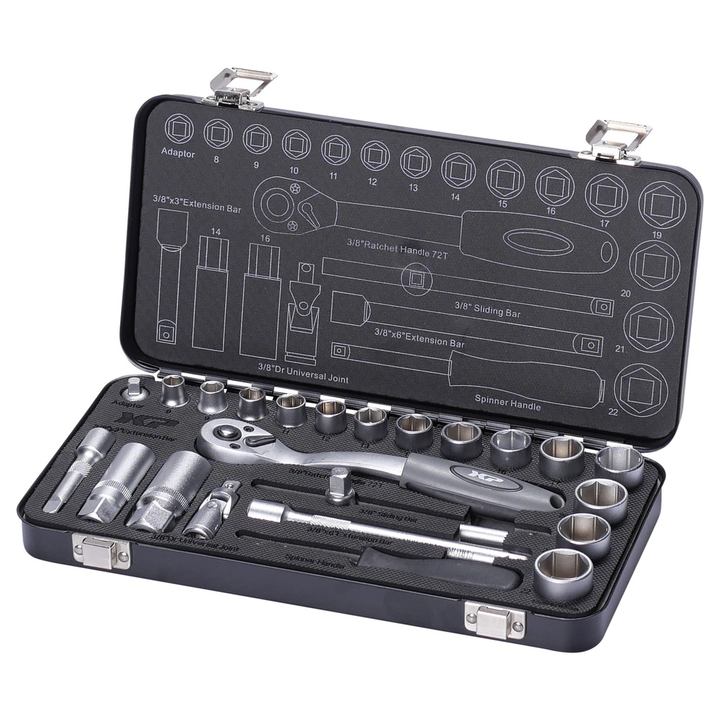 Socket set 3/8" 24pcs