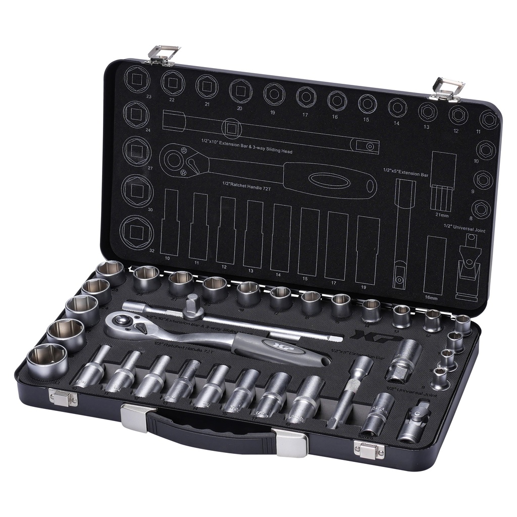 Socket set 1/2'' 34 pcs