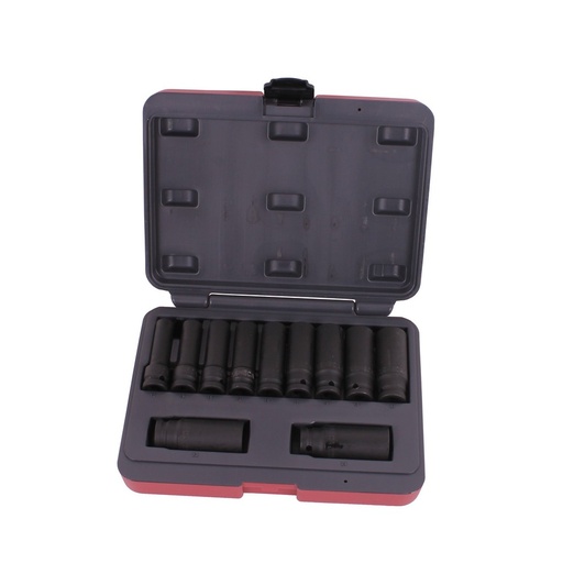 [250016A] Deep impact socket set 1/2" 11 pieces professional