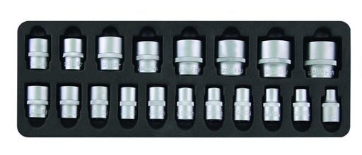 [910006AF] Socket set 1/2" 19 pieces sae professional