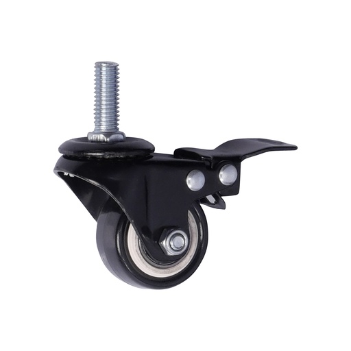 [W050PSPB] Swivel castor with brake 50 x 23mm PU threaded rod