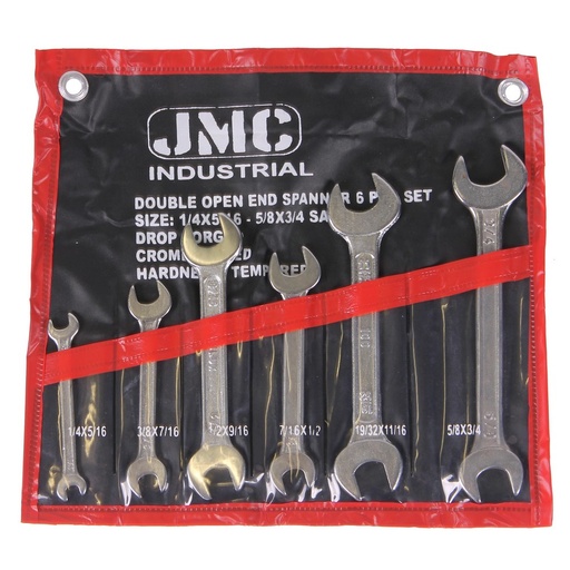 [DOS6E] Double open end spanner set sae 6 pieces