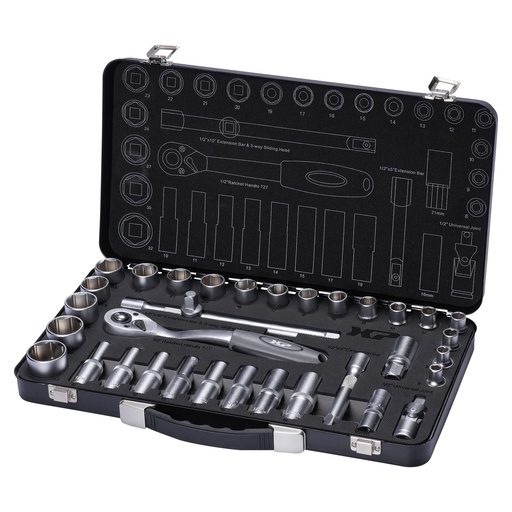 [XP12S34] Socket set 1/2'' 34 pcs