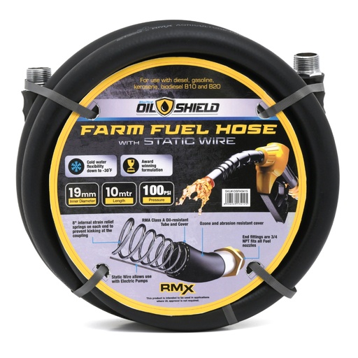 [OSFH1910M] Oilshield Rubber farm fuel hose 19mm x 10mtr