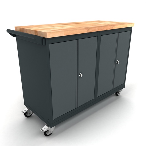 [WBG124M10] Workbench mobile 2x 2 door cabinet