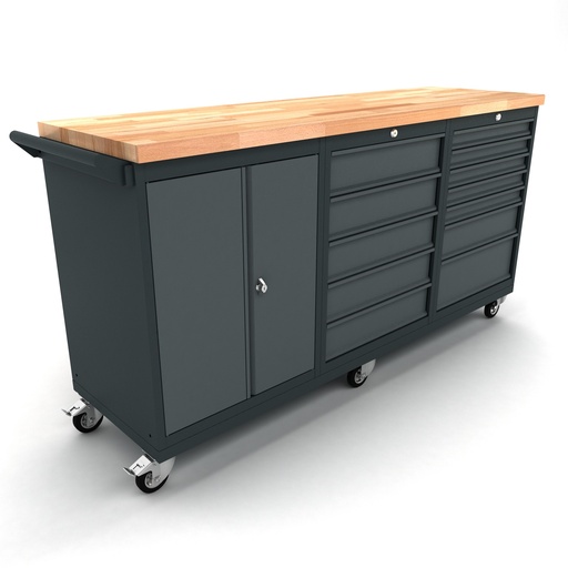 [WBG186M13] Workbench mobile 2 doors 12 drawers cabinet